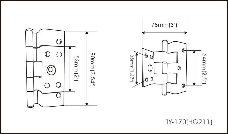 QCAA Mobile Home Door Hinges Compatible with Elixir Mobile Home Exterior Door, Zinc, 6 Pack, Made in Taiwan
