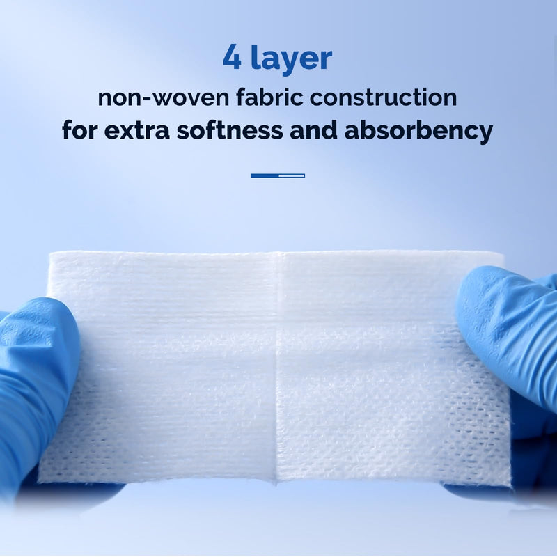 [Australia - AusPower] - JMU Sterile Gauze Pads 4x4, Highly Absorbent Non-woven Sterile Gauze Sponges, 25 Packs, 50 Pcs Total 4"x4" 