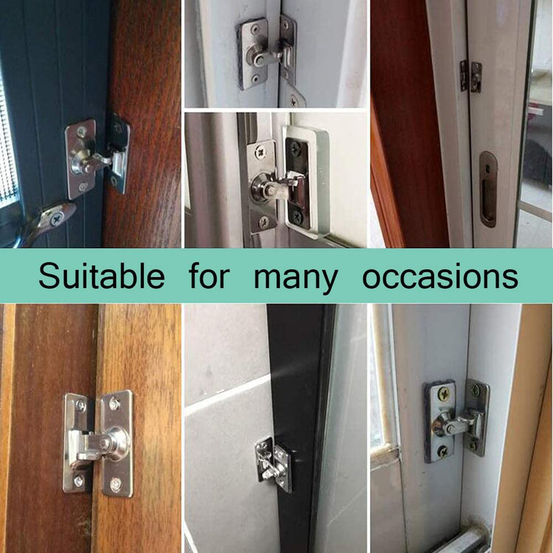 WANLIAN MINI Size Pocket Door Lock, 90 Degree Sliding Door Lock | Quick-Access Locking for Privacy in Bathroom, Toilet, RVs & Small Spaces, Left Or Right Application, 304# Stainless Steel Black 2pcs