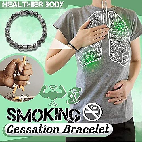3 Pcs Smoking Cessation Bracelets, Anti Anxiety Bracelets Natural Stones Stress Relief Spiritual Bracelet for Women Men Quit Smoking Therapy Bracelet
