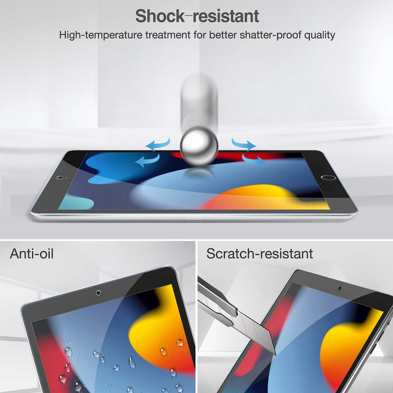 [Australia - AusPower] - 2 Pack Screen Protector for iPad 10.2 9th 2021/ 8th 2020/ 7th 2019, Tempered Glass Film for A2602/A2603/ A2270/A2428/ A2197/A2198/A2201 -Clear 2 Pack 