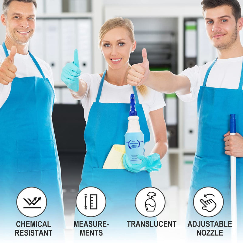 [Australia - AusPower] - Plastic Spray Bottle (3 Pack, 24 Oz, 3 Colors) Heavy Duty All-Purpose Empty Spraying Bottles Leak Proof Commercial Mist Water Bottle for Cleaning Solutions Plants Pet with Adjustable Nozzle 24 Oz, 3 Pack 