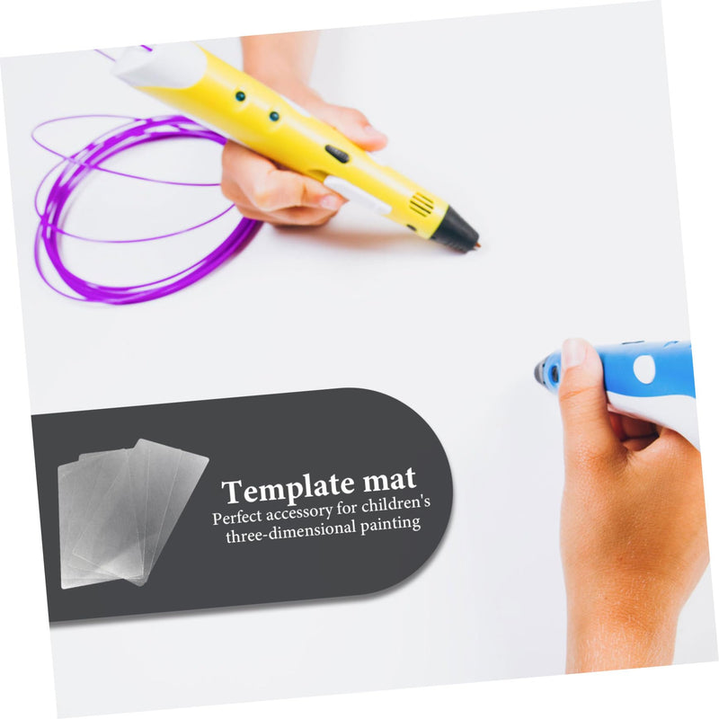 [Australia - AusPower] - EXCEART 10pcs Transparent Drawing Board 3D Pen Pad 3D Pen Stencils 3D Printer Pen Mat 3dpen Pad 3 Accessories Drawing Paper for Kids Plastic Basic Template PVC Album White Canvas Child 