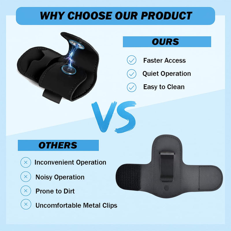 [Australia - AusPower] - Magnetic Stethoscope Holder Clip Secure Hands-Free Pu Leather Lightweight Portable Holster for Physicians, Nurses, EMT, Students. Compatible for 3M Littmann & Most Stethoscope (PenLIght-Holder) PenLIght-Holder 