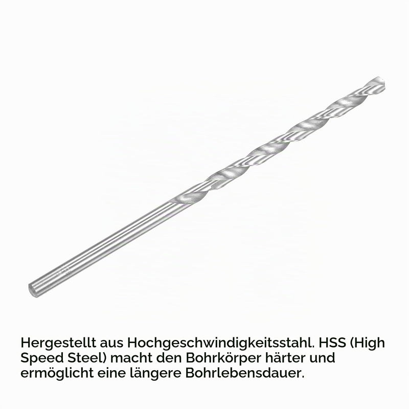 sourcing map 2 x HSS twist drills (high-speed steel) extra long twist drill bits 6 mm drill diameter 160 mm length 6x160mm