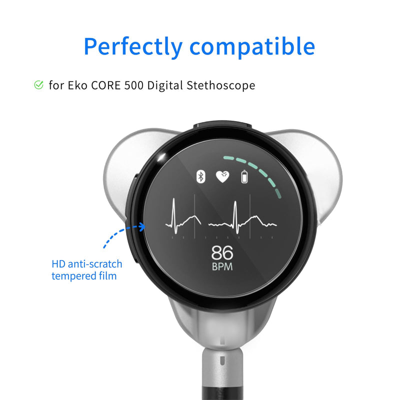 [Australia - AusPower] - 2-Pack Tempered Glass Screen Protector Compatible with EKO CORE 500 Digital Stethoscope 2.5D 9H Hardness Anti-Scratch Design for Maximum Protection and Clarity(2) 