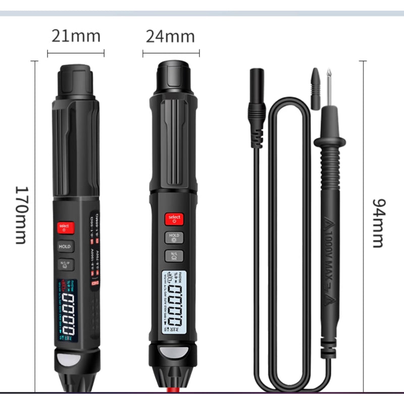 [Australia - AusPower] - Mini Smart Pen multimeter 4000Count AC/DCresistance/diode/ON-Off Test Zero line/Live line Test Flashlight Lighting(High Version) 