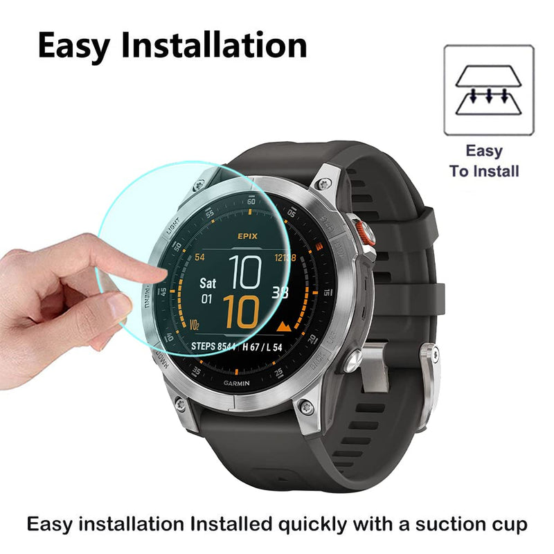 [Australia - AusPower] - Poyiccot 2Pack Compatible with Garmin epix Gen 2 Screen Protector, 9H Hardness Tempered Glass Screen Protector Compatible With Garmin epix Gen 2 Smartwatch [Full Cover Protective ] [Anti Scratch] 