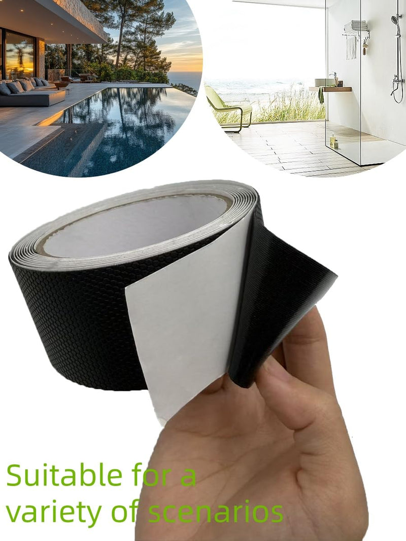 ONTWIE Rubber Grip Tape, Non Slip Tape for Handles, Anti Slip Tape, Making Handles or Contact Surfaces Safer (Black, 1.97in x 9.84ft)
