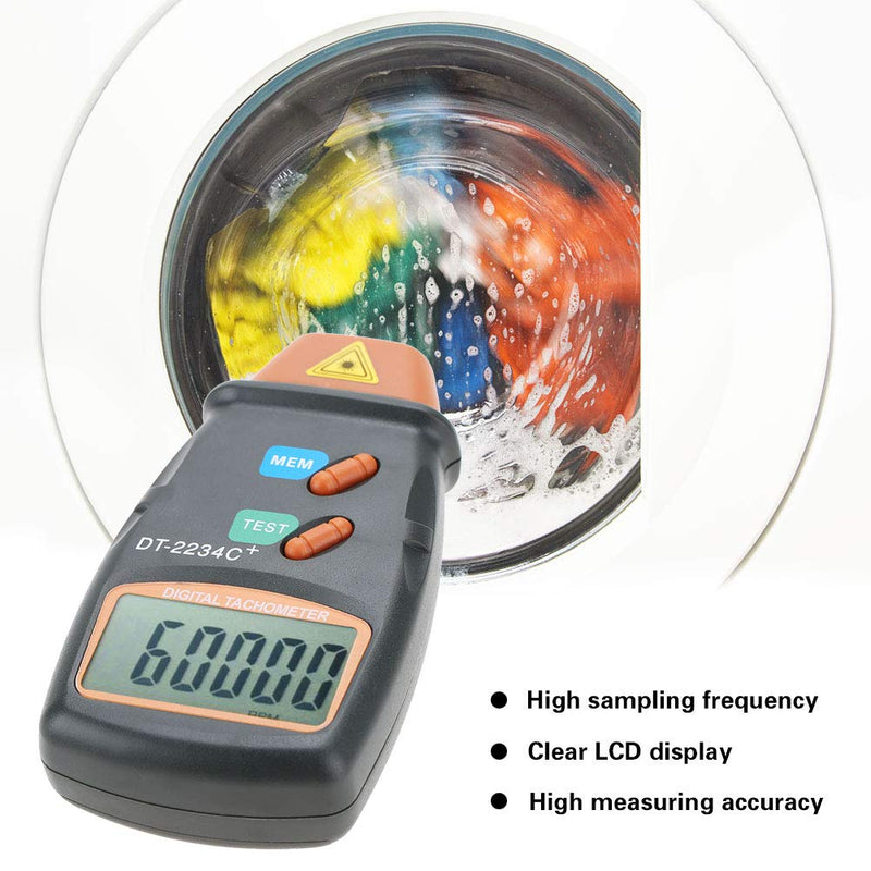 [Australia - AusPower] - Digital Tachometer, Jectse Tachometer with 5-Digit 18 mm LCD Display, Measuring Range from 2.5 RPM to 99,999 rpm, for Motors, Lathe, Electric 