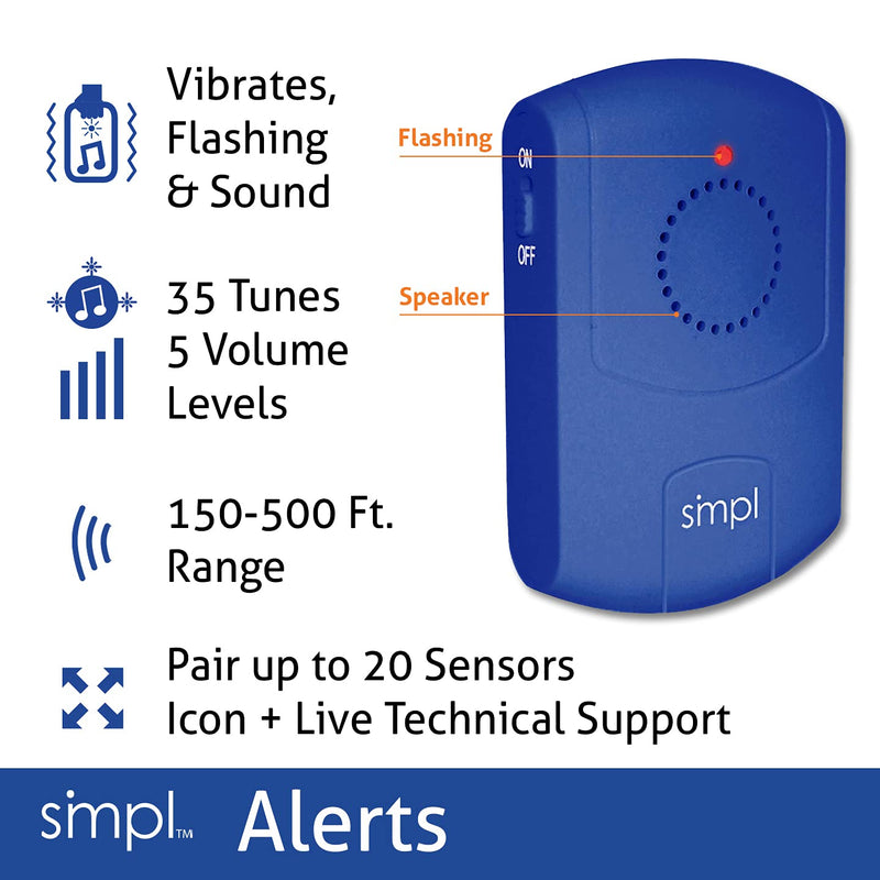 [Australia - AusPower] - SMPL Alerts Wireless & Wearable Alerts Pager, Elderly Assistance, Caregiver Paging System, Security/Motion Sensors, Senior & Kids Safety, Live Technical Support Pager + Door Sensor 