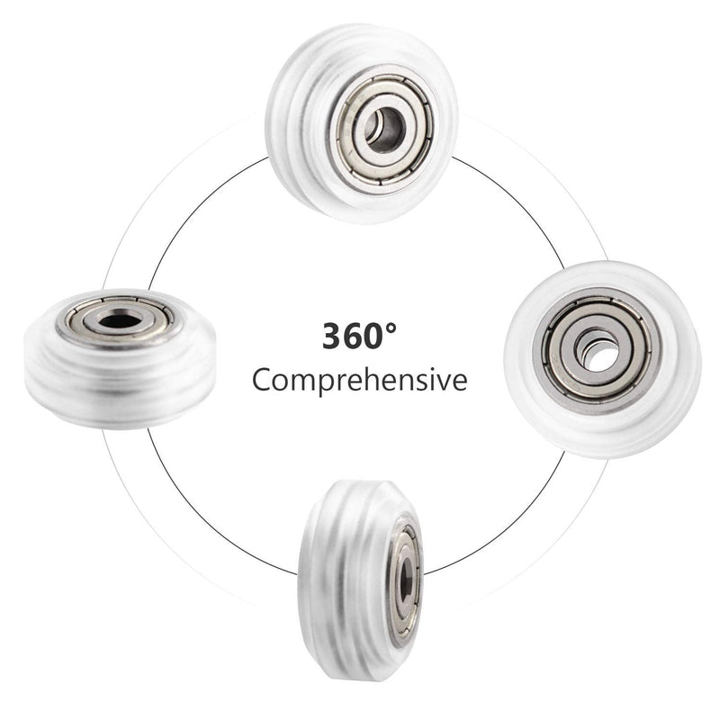 26PCS 3D Printer Wheel,Polycarbonate Plastic POM Rolle Linear Bearing for Creality CR10, Ender 3, Anet A8, Artillery X1 24x10mm Transparent 26