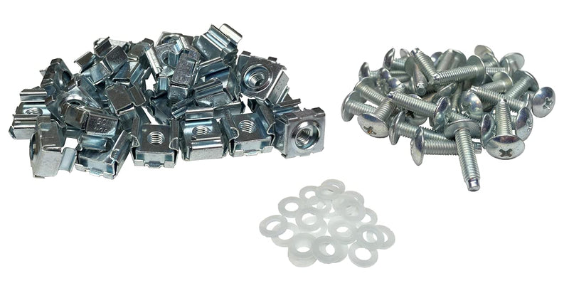 [Australia - AusPower] - RackGold® Zinc 10-32 Cage Nut & Screws w/Washers 25-Pack - USA Made 