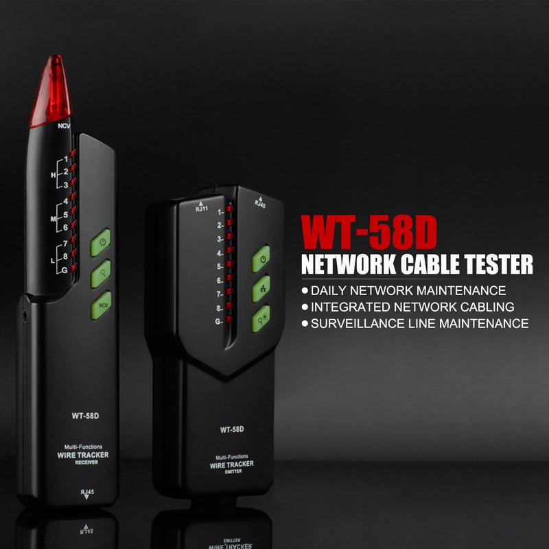 [Australia - AusPower] - EVTSCAN Handheld Wire Tracker, with Adjustable Sensitivity, Signal, NCV, Fault Detection, Continuity Testing, for Home Wall Electric Wire, Network Cable, Phone Line Tracing 