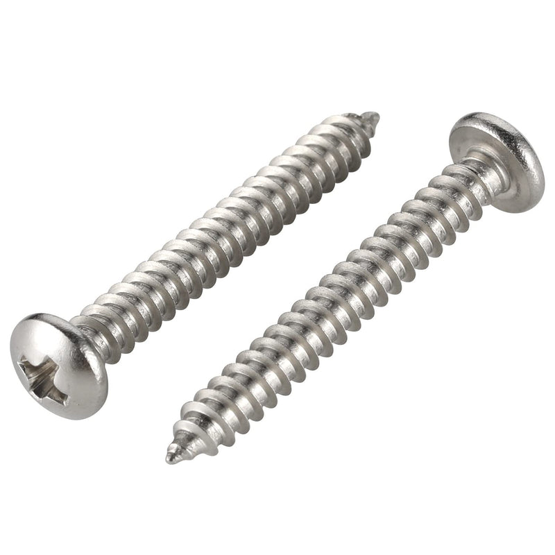 [Australia - AusPower] - #8 x 1-1/2" Pan Head Self Tapping Screw, Pan Head Sheet Metal Screws Wood Screws, Stainless Steel 304 (18-8), 100 Pack #8 x 1-1/2" 