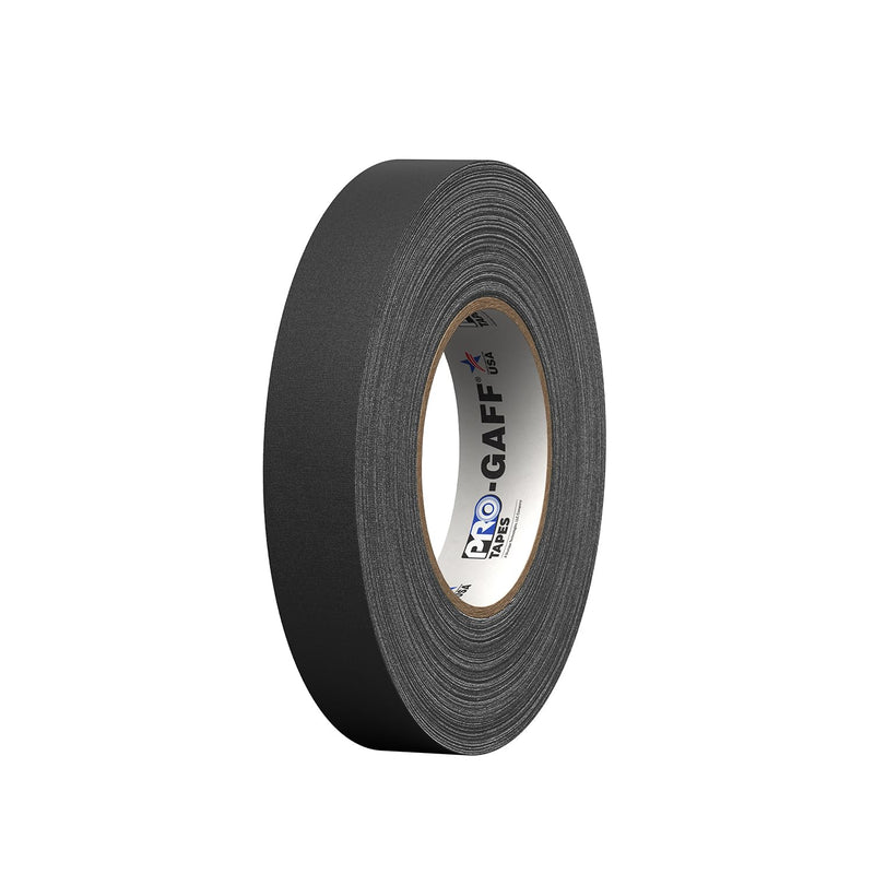 1" Width ProTapes Pro Gaff Premium Matte Cloth Gaffer's Tape With Rubber Adhesive, 11 mils Thick, 55 yds Length, Black (Pack of 1) 1" (Pack of 1)