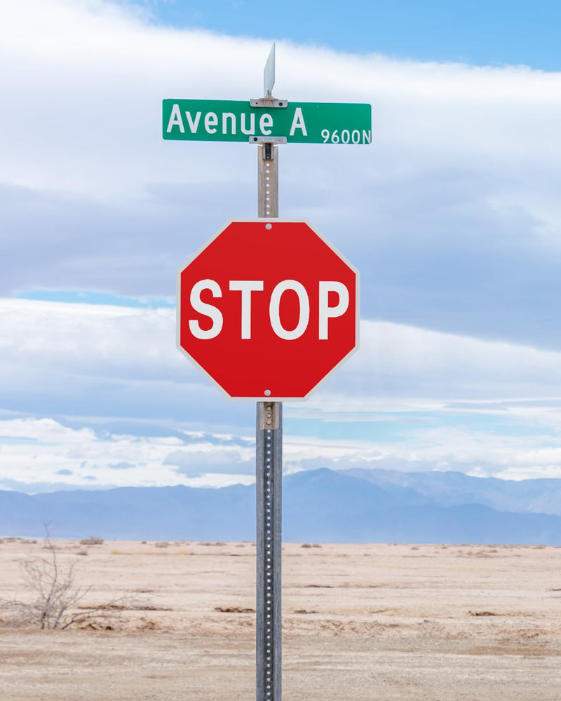 [Australia - AusPower] - Stop Signs, 12 x 12 Inches Rust-Free Aluminum, Street Slow Warning Reflective, Weather Resistant - Easy to Install 