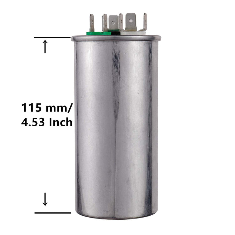 [Australia - AusPower] - BOJACK 60+7.5 uF 60/7.5 MFD ±6% 370/440 V AC CBB65 Dual Run Circular Start Capacitor for AC Motor Run or Fan Start or Condenser Straight Cool or Heat Pump Air Conditioner 