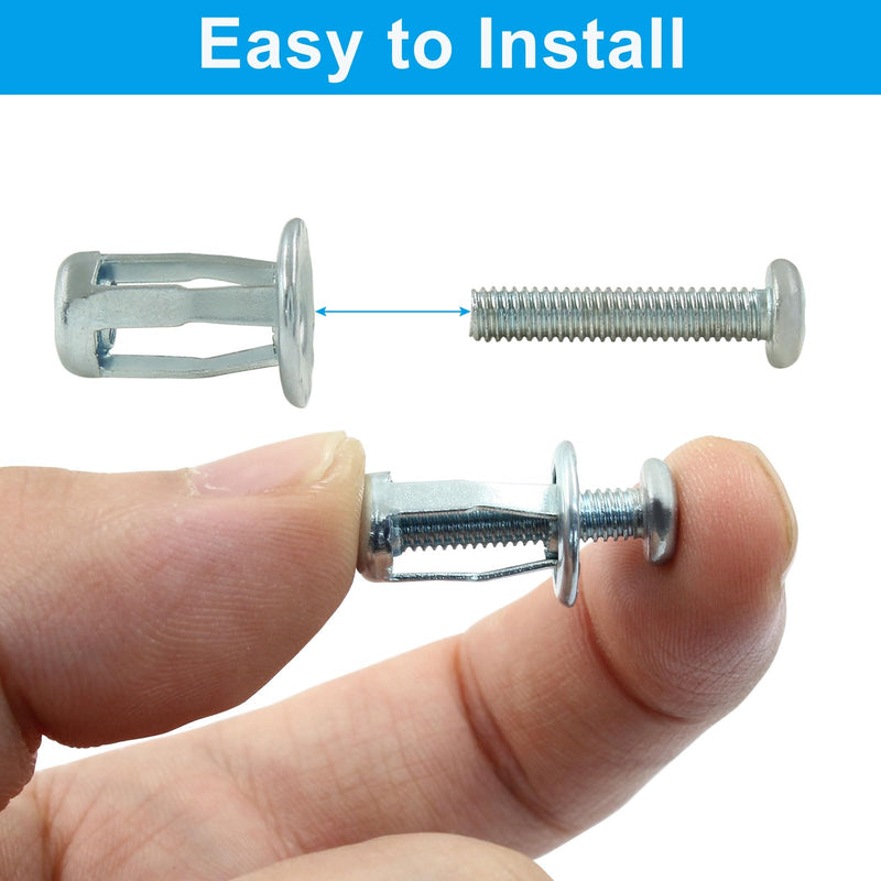 [Australia - AusPower] - 20 Pcs Hollow Door Anchors, M4 x 20 Hollow Metal Cavity Fixing Hollow Wall Anchors, Extra Short Hollow Wall Anchors for Aluminium cladding Sheet Steel Pipe, Iron Sheet, Hollow Plastic Sheet M4*20 