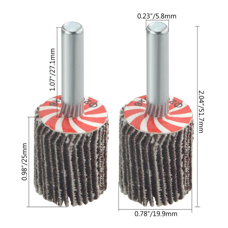 [Australia - AusPower] - 10PCS 3/4"×1" Mounted Flap Wheels with 1/4" Mandrel 80 Grit Flap Sanding Wheels 