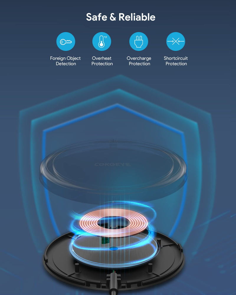[Australia - AusPower] - Wireless Charger, 15W Max Fast Wireless Charging Pad 2-Pack Compatible with iPhone 15/15 Pro/15 Plus/15 ProMax/14/14 Pro/14 Plus/13/12/Samsung S24 /S24Ultra/S23 Ultra/S22/S21/S20/Note 10, AirPods Pro Black 