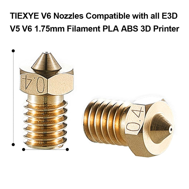 [Australia - AusPower] - 16Pcs V6 Nozzles kit Compatible for E3D V5 V6 Hotend, V6 Nozzle 0.2/0.3/0.4/0.6mm Compatible with ANYCUBIC I3 Mega A8 Prusa I3 MK3/MK3S 3D Printer, and 10Pcs 3D Printer Nozzles Cleaning Needles, 