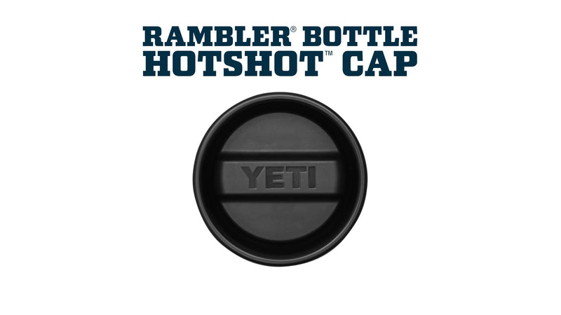 YETI Rambler 12 oz Bottle, Stainless Steel, Vacuum Insulated, with Hot Shot Cap Black