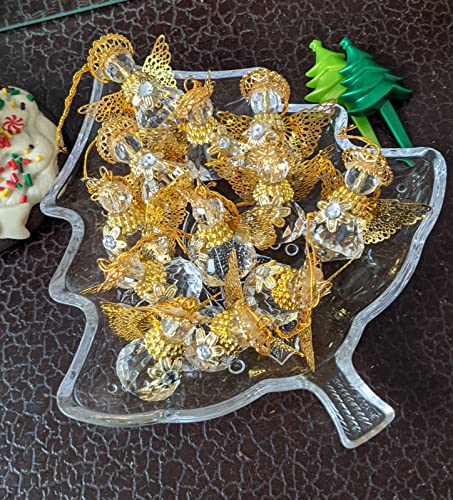 Angel Ornaments for Christmas Tree, Hanging Ornaments, Car Hanging Ornament Interior Decor, Clear, Pack of 12
