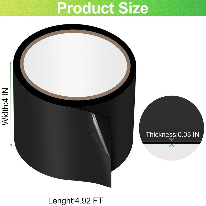 ToLanbbt Pond Liner Seam Tape, 4" x 59" Single Sided Peel and Stick Seam Tape Self Adhesive Seaming Kit Butyl Rubber Pond Liner Repair Patch Kit Waterproof for EPDM Roof Garden Cover Patch Repair 4 IN x 4.92FT -Single Sided Seam Tape