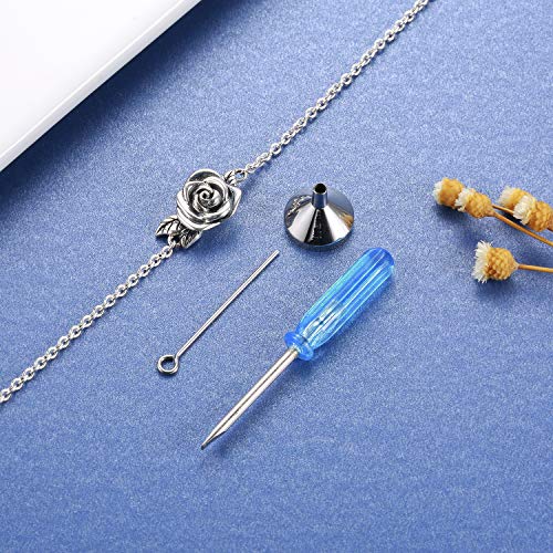 Sterling Silver Rose Urn Bracelet Ring Women Cremation Jewelry for Ashes urn bracelet 1
