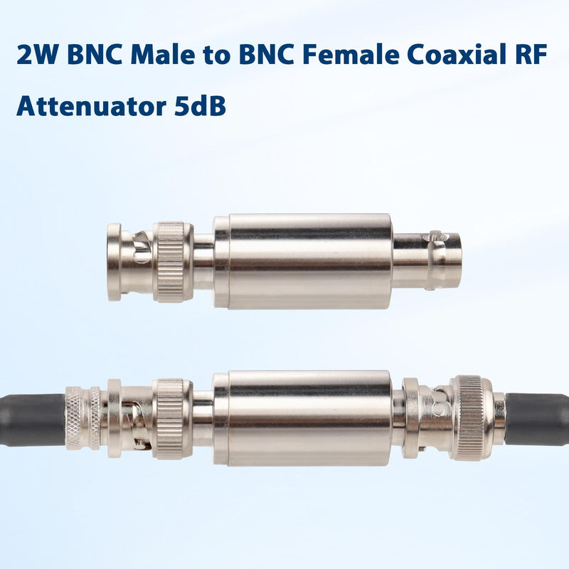 [Australia - AusPower] - XRDS -RF 5dB 50 Ohm 2W Coaxial BNC Male to Female Attenuator, Ideal for Radio Communications, Signal Testing, and Network Analysis 