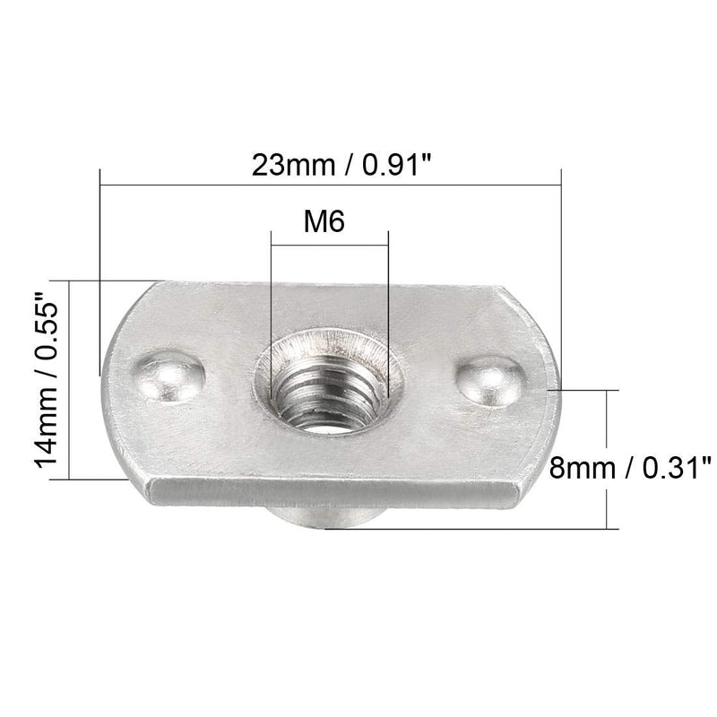 [Australia - AusPower] - uxcell Weld Nuts,M6 Tab Base UNC Carbon Steel Machine Screw 2 Projection Silver 10Pcs 