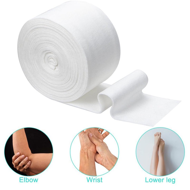 [Australia - AusPower] - Tubular Bandages Elastic Tubular Support Bandage Washable Compression Wrap Roll Support Sprain Bandage for Arm Leg Knee 10CM x 5M Natural Color 