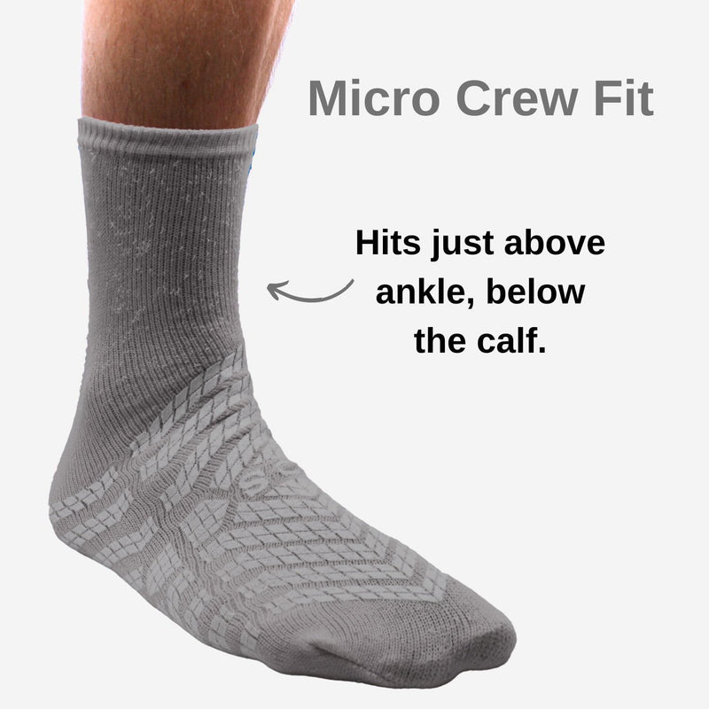[Australia - AusPower] - HCS Hospital Socks (6 Pairs) - Non Slip Socks for Elderly, Fall Risk Patient Slippers - Non Skid Socks for Seniors - Hospital Socks with Grips for Women & Men Universal Grey 