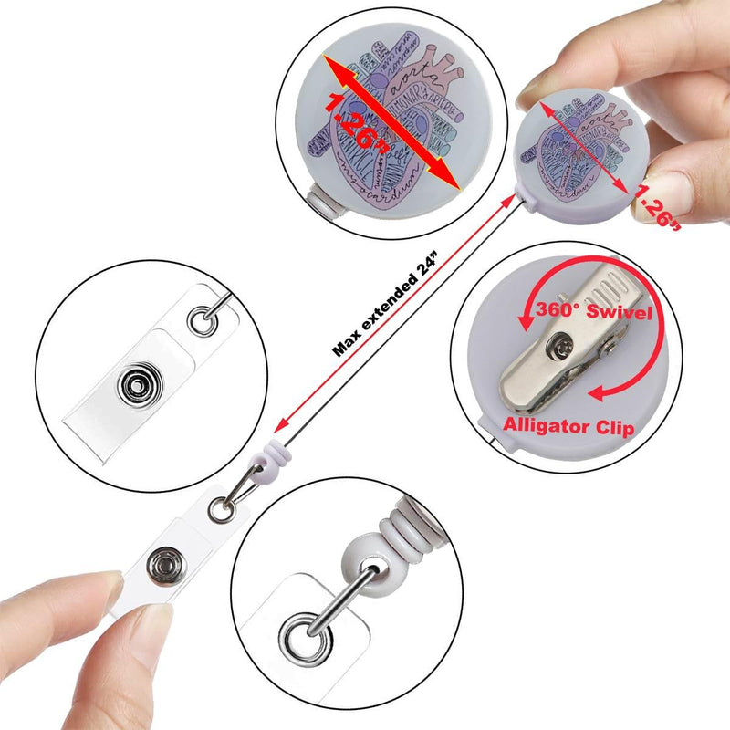 [Australia - AusPower] - Stethoscope ID Tag Stethoscope Label Charm, Name tag, Medic, Nurse, Doctor, Vet, EMT Come with 1 Retaractable Badge Reel (Heart) Heart 