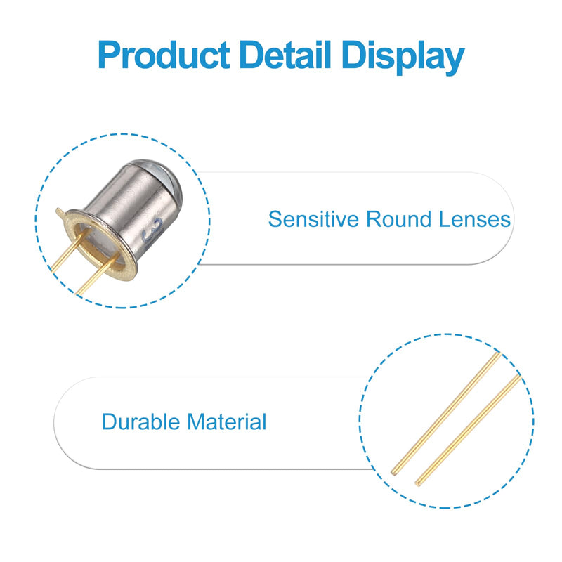 [Australia - AusPower] - PATIKIL 5mm Photodiode, 10 Pack Photo Transistors Photodiodes Light Sensitive Diode Sensors Round Lens for Electronic Project 