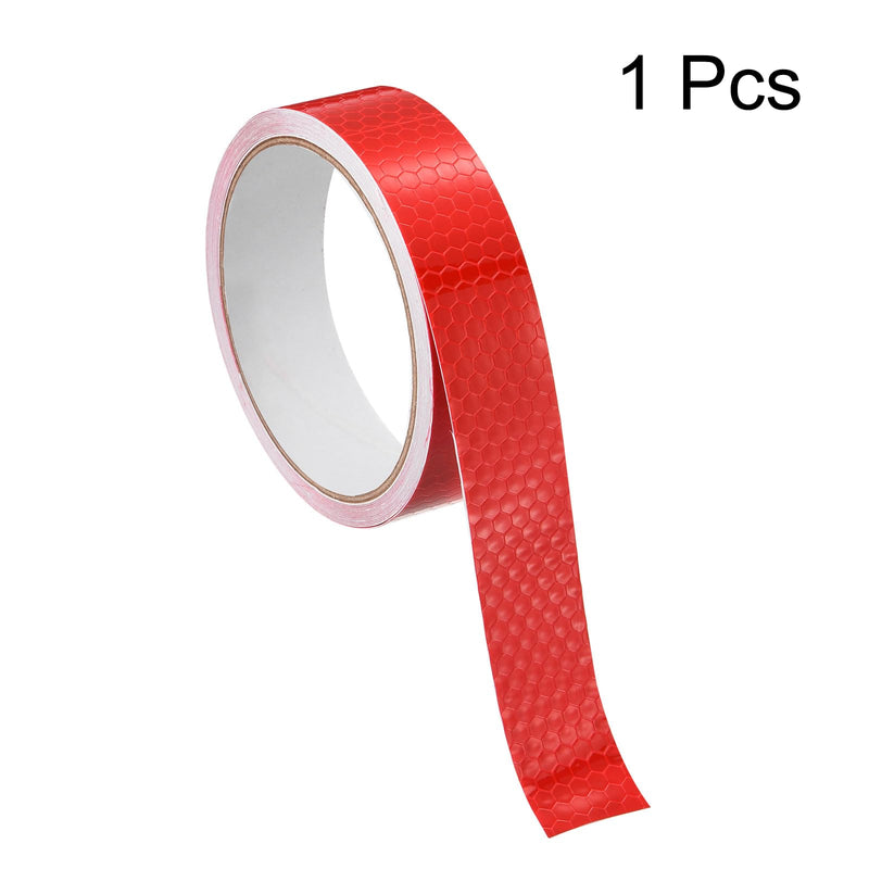 MECCANIXITY Reflective Tape, 1" x 16 Ft Night Safety Caution Warning Tapes Adhesive Tapes Waterproof PVC Marking Stickers for Trailers Motorcycle Steps Floor Boats Floor, Red 1 Inch x 16 Ft