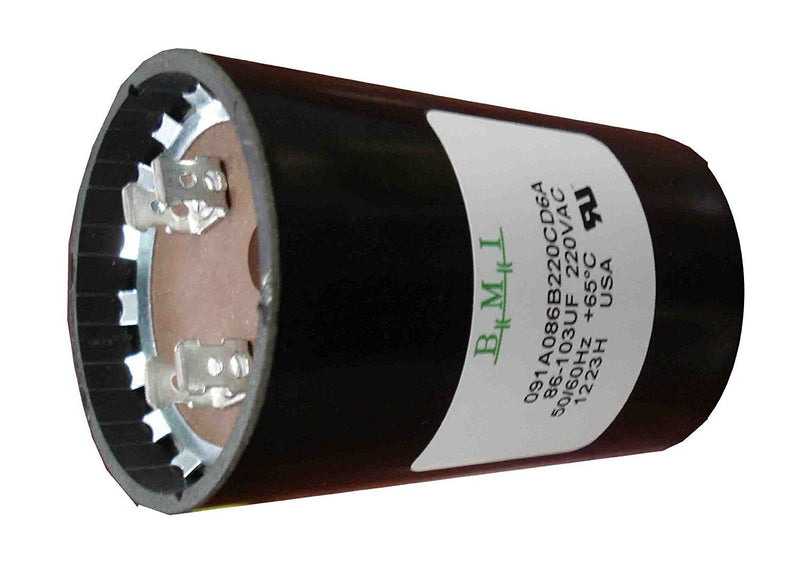 86-103 MFD (uF) 3/4 and 1 HP Well Pump Control Box Motor Start Capacitor for Franklin 275464118, 2801074915, CRC 2824085015 and Tuhorse TCB15M230. Made in The USA by BMI