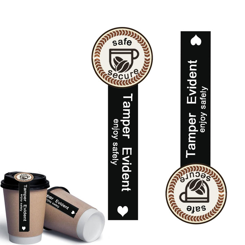 [Australia - AusPower] - Safe Secure Tamper Evident Seals Stickers for Drink Lids 1.5×4 Inch Food Delivery Stickers Sealed for Freshness Labels Drink Food Coffee Seal (Pack-500) 