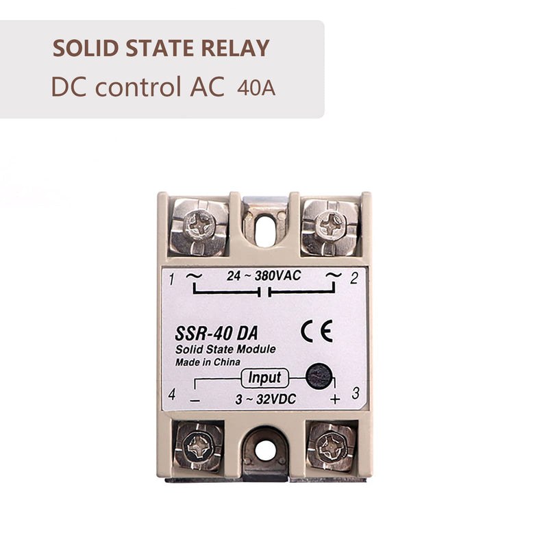 [Australia - AusPower] - WANGCL Digital PID Controller Intelligent Thermostat with 40A SSR Relay Type K Thermocouple for Electrical Energy Chemical Industry Faeces Tanks Ovens - 0-1300℃ 