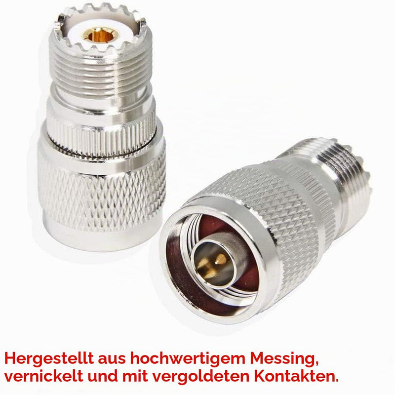 Greluma 3PCS N Male to UHF Female N Male to PL259 Female SO-239 Coaxial Male for RF Radio Antenna 3 UHF N