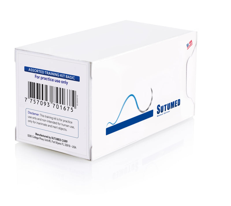 [Australia - AusPower] - Assorted Training Suture Basic Pack | Includes 12 Mixed Suture Thread with Needle 2-0, 3-0, 4-0 Non Absorbable | for Medical Student, Nursing, and Vet Student Suture Training 