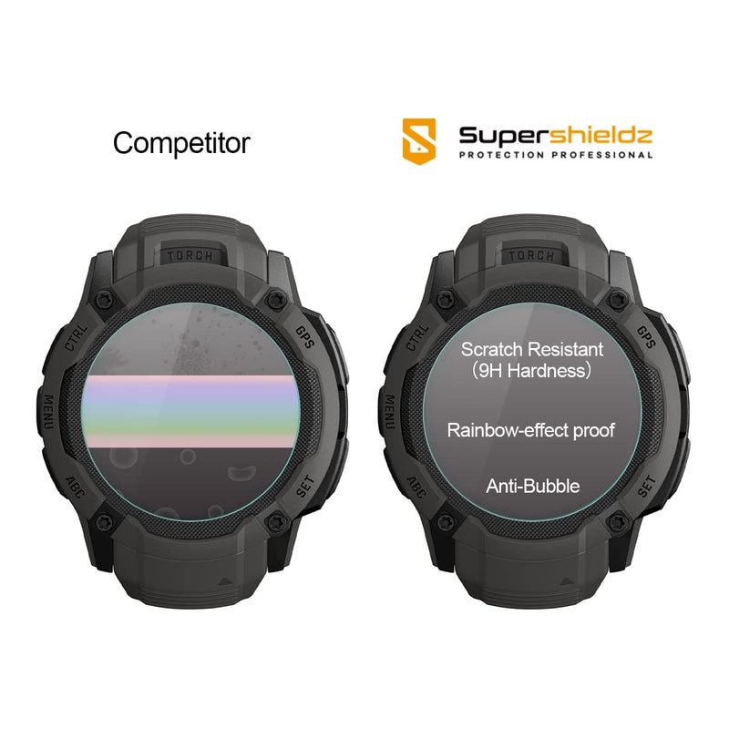 [Australia - AusPower] - Supershieldz (3 Pack) Designed for Garmin Instinct 2X Solar Tempered Glass Screen Protector, Anti Scratch, Bubble Free 