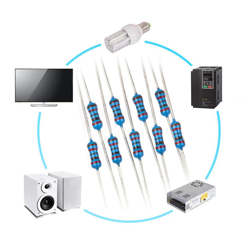 [Australia - AusPower] - 2600Pcs 130 Values Resistor Kit 1/4W, 1 Ohm-3M Ohm RoHS Compliant MelkTemn Resistor Assortment Kit Metal Film Fixed 1% Electrical Resistors Set Assortment Resistance Optional 100% New 