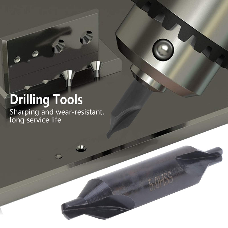 [Australia - AusPower] - 5 x 5 mm High-Speed Steel Centre Drill, Drilling Tool, Centring Drill, Special Machining Centre, All-Ground Spiral Positioning Centre Drill, Centre Drill 