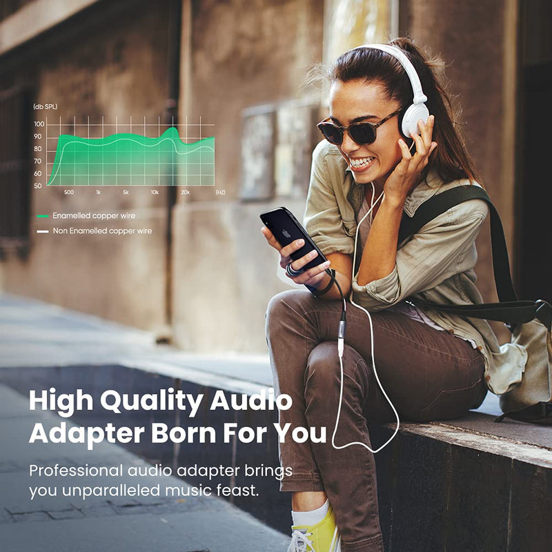 [Australia - AusPower] - UGREEN Headphone Adapter Lightning to 3.5mm Adapter Apple MFi Certified Aux Audio Jack Dongle Compatible with iPhone 14 Pro Max/14 Plus/13 12 Pro Max/SE/11 Pro Max/XS, Grey 