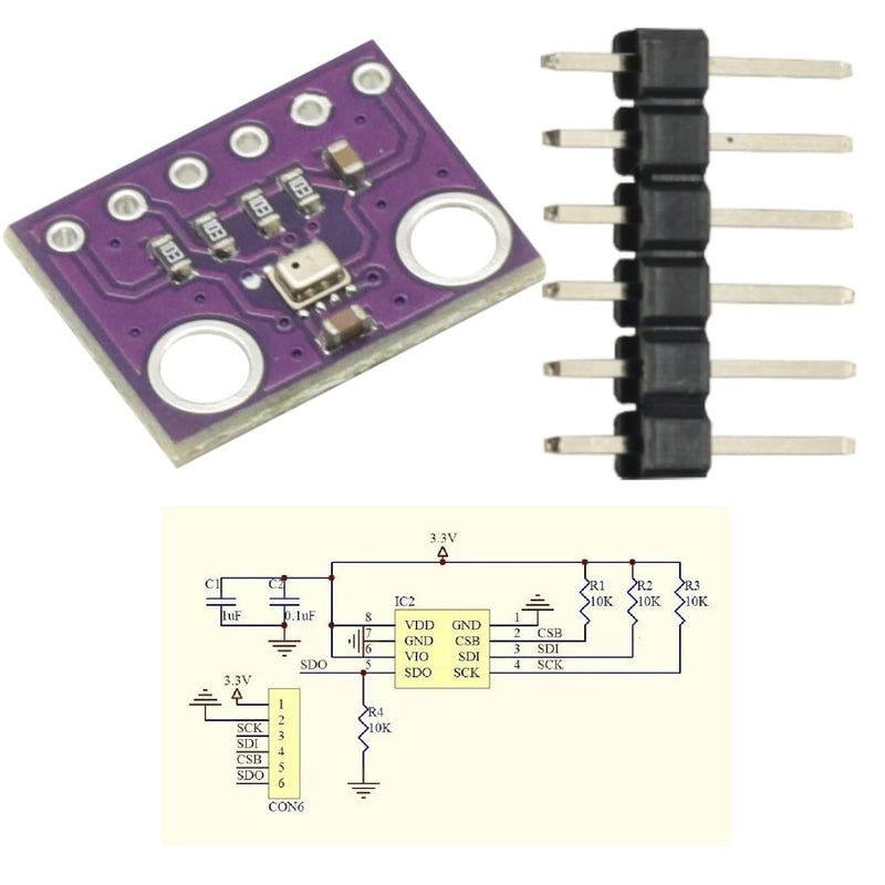 [Australia - AusPower] - 10 Pcs BMP280 Atmospheric Pressure Sensor Module,Digital Barometric Pressure Altitude Sensor DC High Precision Atmospheric Module I2C SPI for arduino 