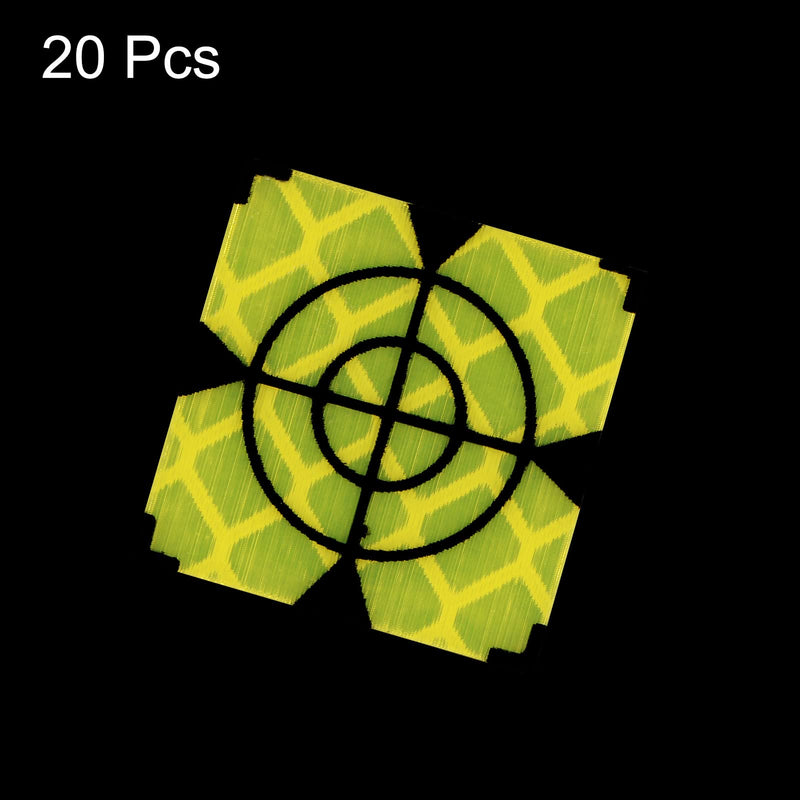 HARFINGTON 20pcs Survey Reflector Sheets 20mm Self-Adhesive Reflective Tape Survey Target Mark for Total Stations, Green 20