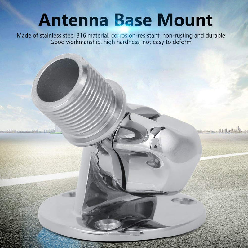 [Australia - AusPower] - Marine VHF Mount VHF Antenna Mount Stainless Steel 316 Boat Antenna Base Mount High Hardness 316 Stainless Steel with Threaded Head 25mm 