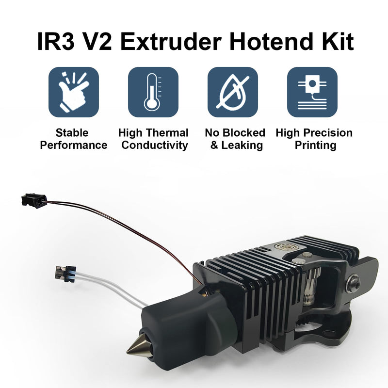 IdeaFormer-3D IR3 V2 Extruder Hotend Set, Dual Gear Direct Drive Extruder Original Direct Extrusion Kit for Conveyor Belt 3D Printer IR3 V2 0.4mm 1Pcs Extruder